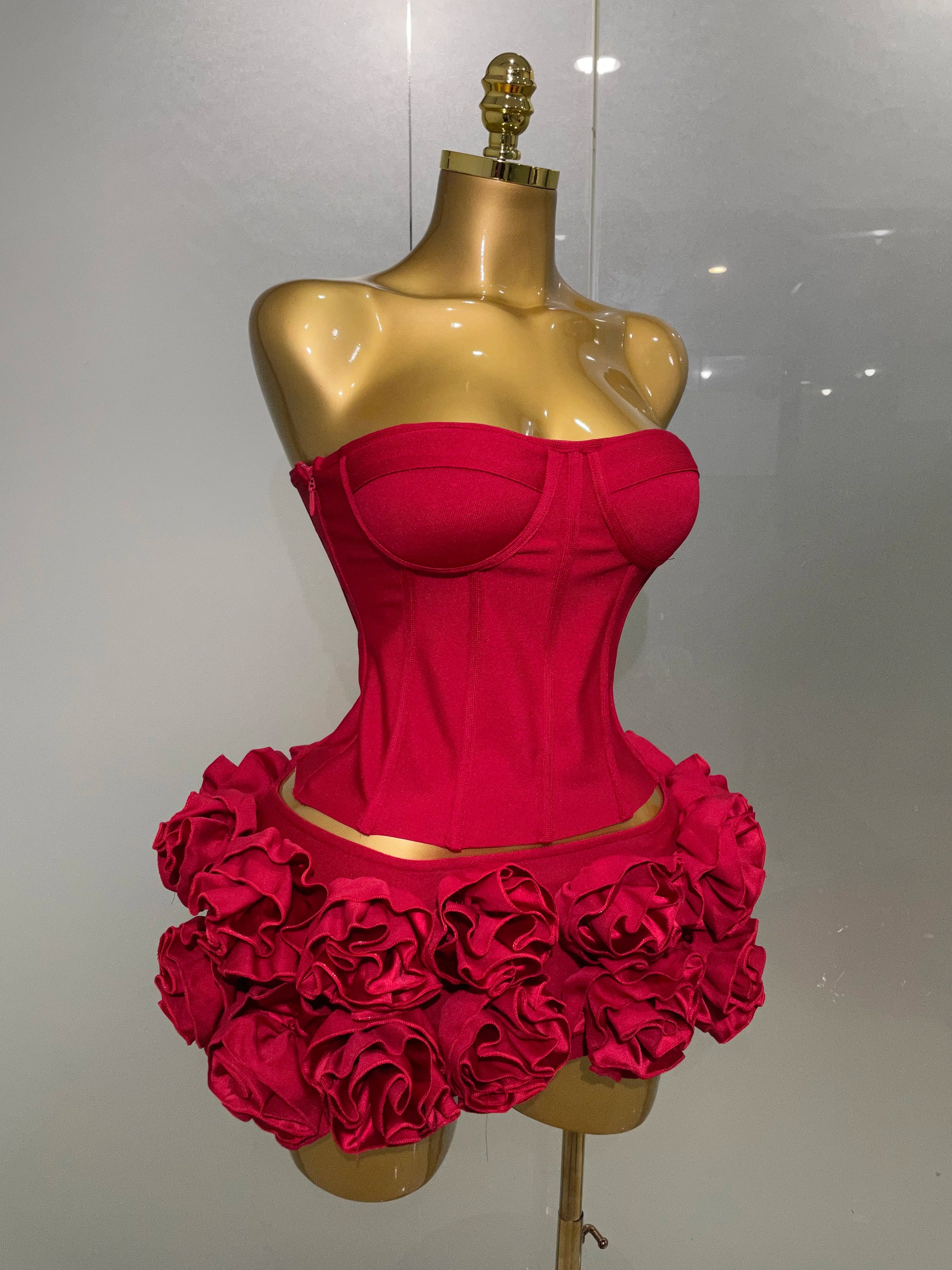 2025 Women Sexy Strapless Prom Gown Fashion Celebrity Club Party Skirt Set Birthday Cocktail Outfit Birthday Party Bandage Dress