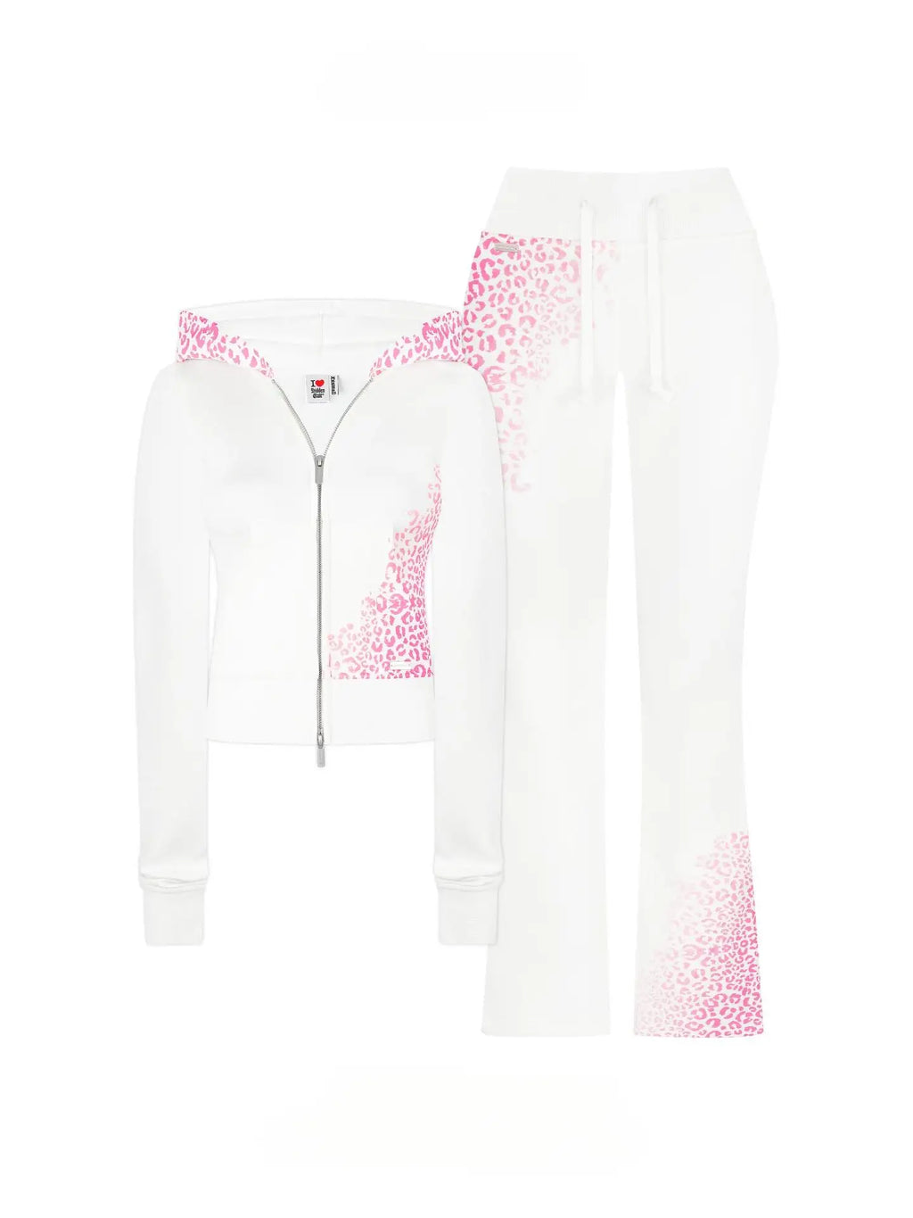 ITGIRLSOCIETY  Short Hooded Sweatshirt Flared Pants