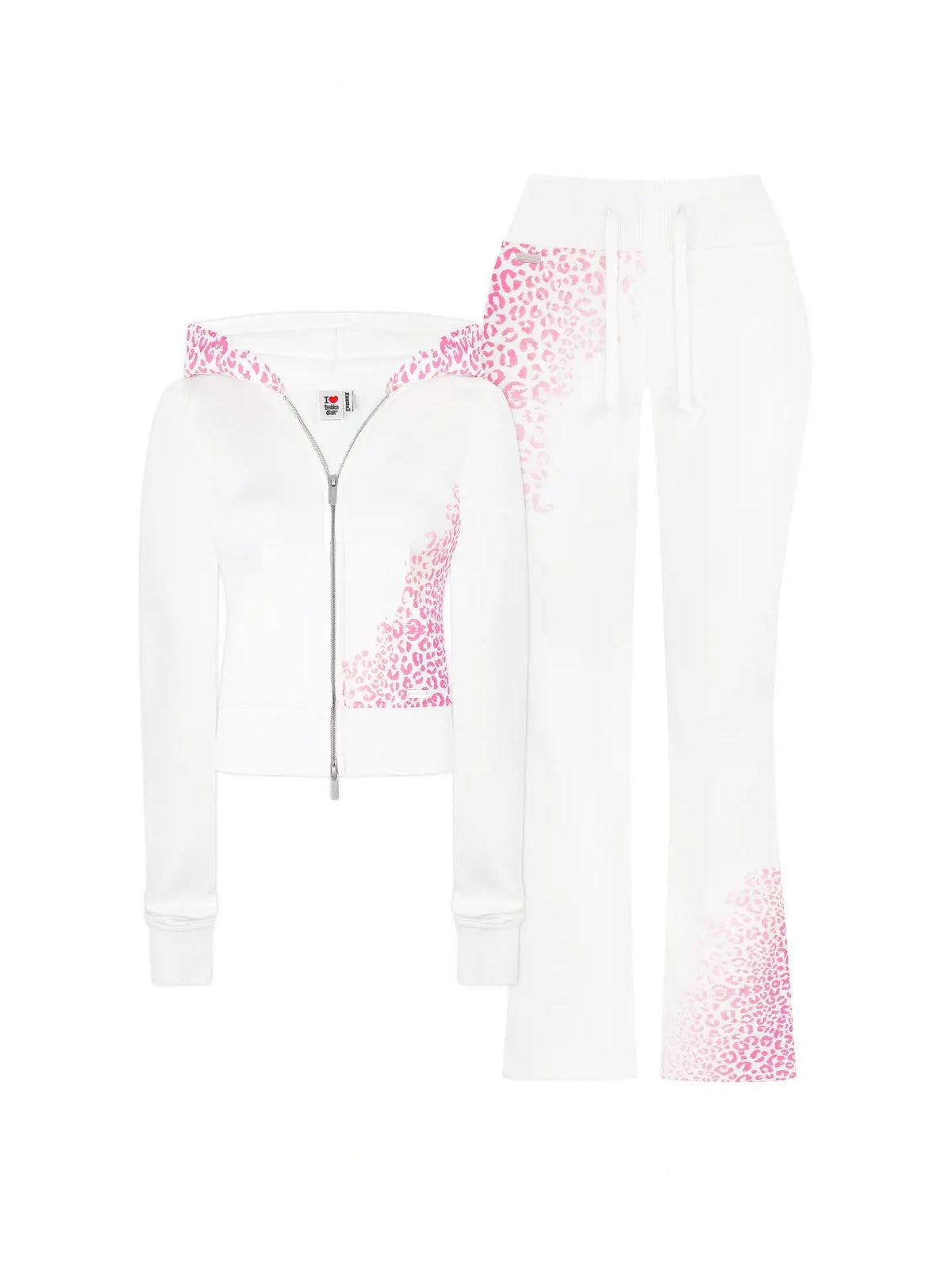 ITGIRLSOCIETY  Short Hooded Sweatshirt Flared Pants