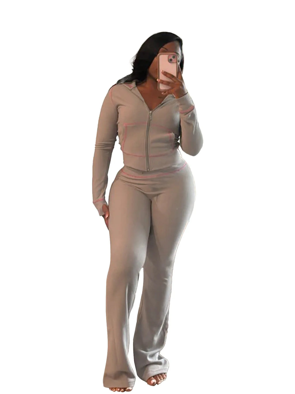 Two Pieces Women Pant Sets Solid Matching Set Hooded Long Sleeves Coat Elastic Waist Pant Slim Office Lady Casual 2026 Spring