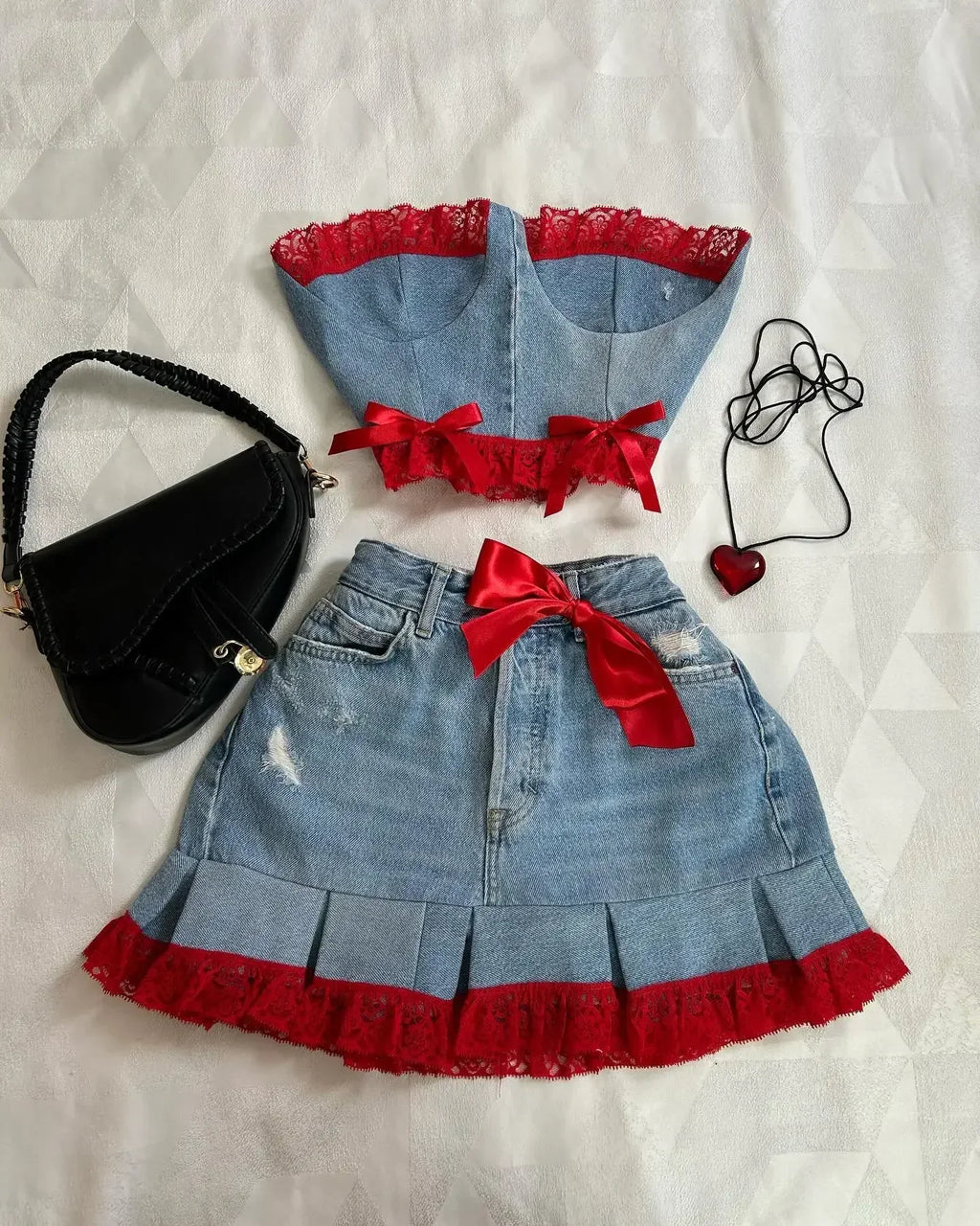 ITGIRLSOCIETY High Street Crop Top & Skirt Set