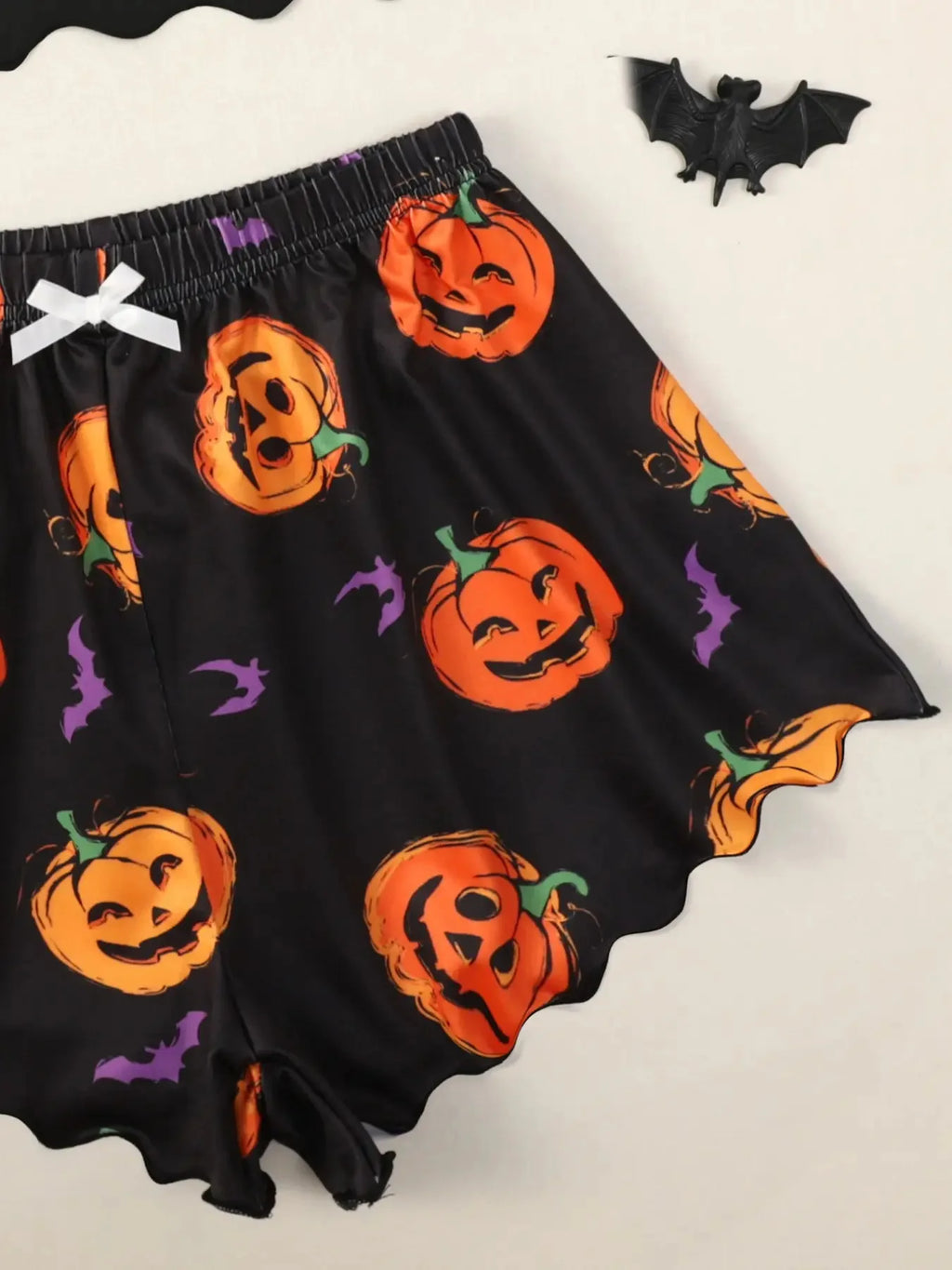 ITGIRLSOCIETY Halloween Pumpkin Print Pajama Set