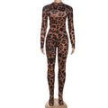 ITGIRLSOCIETY Leopard Print Long Sleeve Top & Ankle Pants Set