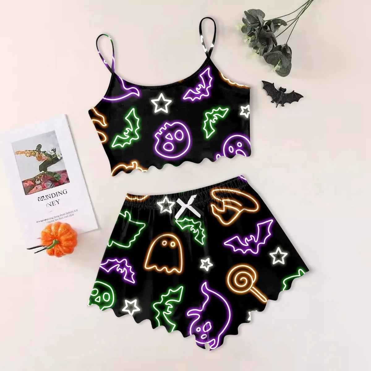 ITGIRLSOCIETY Halloween Print Sleepwear Set