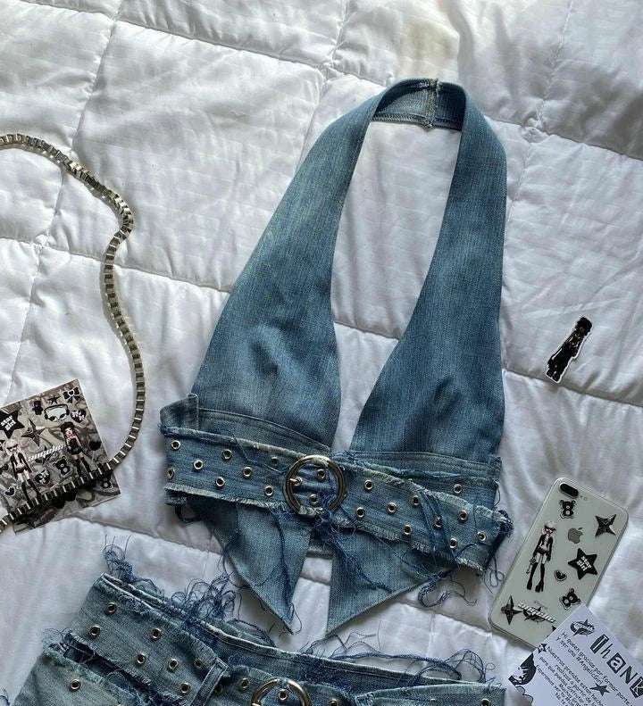ITGIRLSOCIETY High Street Crop Top & Skirt Set