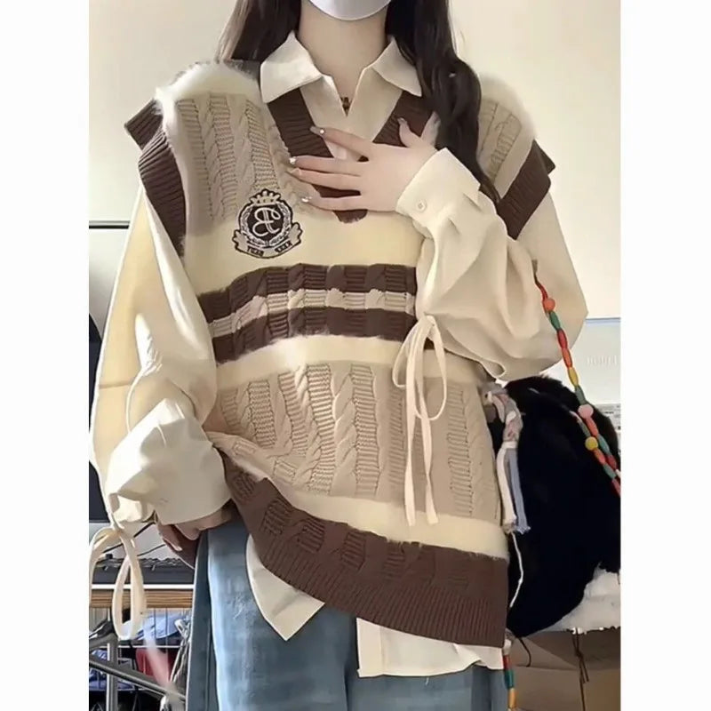 ITGIRLSOCIETY Vintage Knit Top & Cargo Pants Set