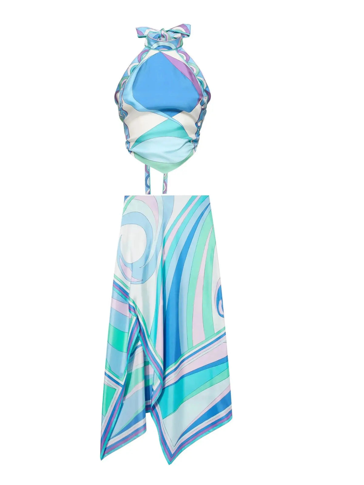 ITGIRLSOCIETY Halter Beach Bra & Long Skirt Set