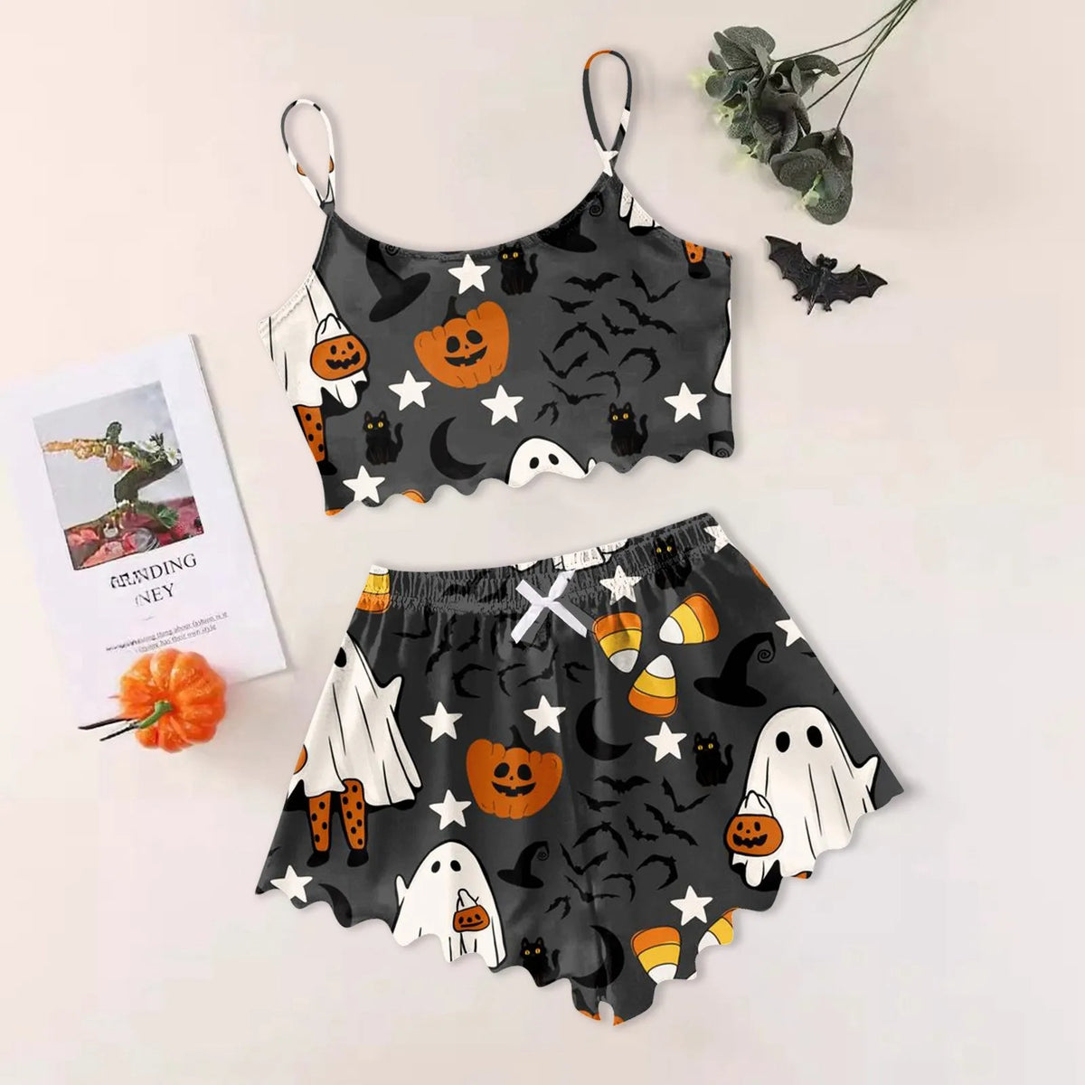 ITGIRLSOCIETY Halloween Print Sleepwear Set