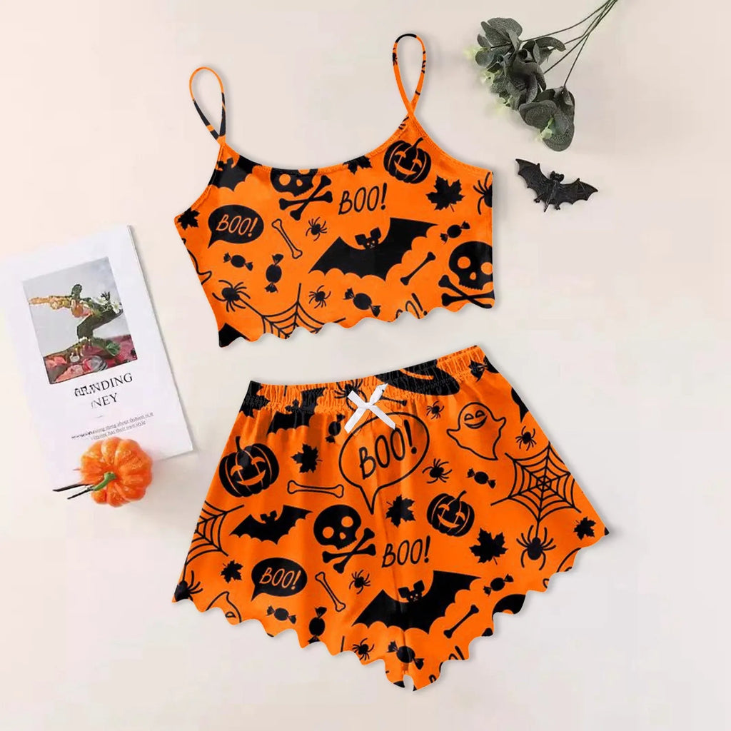 ITGIRLSOCIETY Halloween Print Sleepwear Set