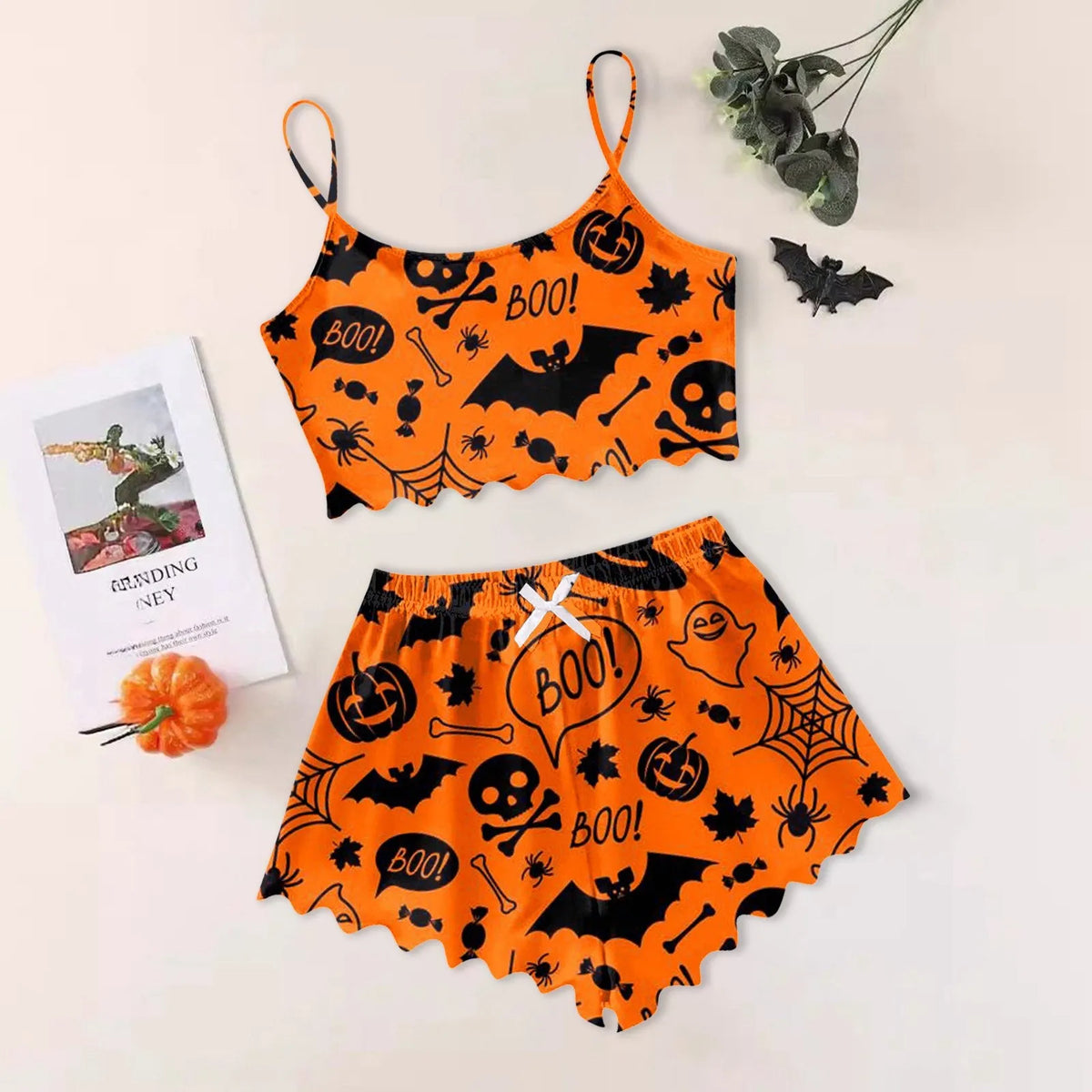 ITGIRLSOCIETY Halloween Print Sleepwear Set