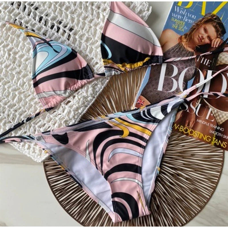 ITGIRLSOCIETY Print Push-Up Bikini Set