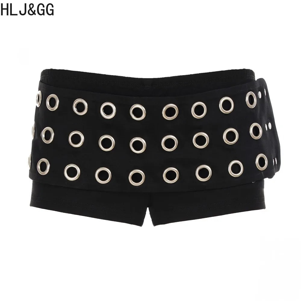 ITGIRLSOCIETY Rhinestone Crop Top & Shorts Set
