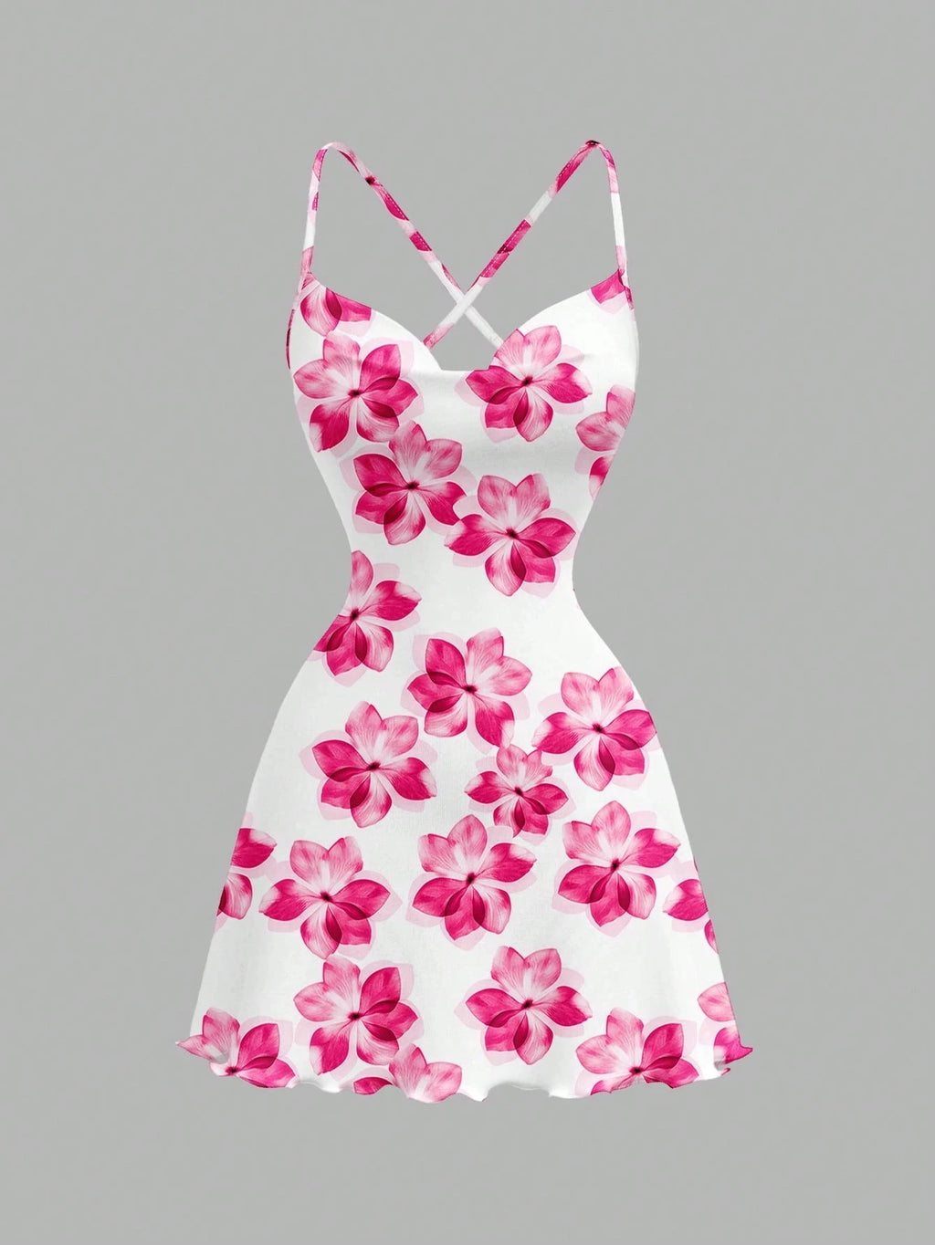 ITGIRLSOCIETY Floral Off-Shoulder Backless Mini Dress