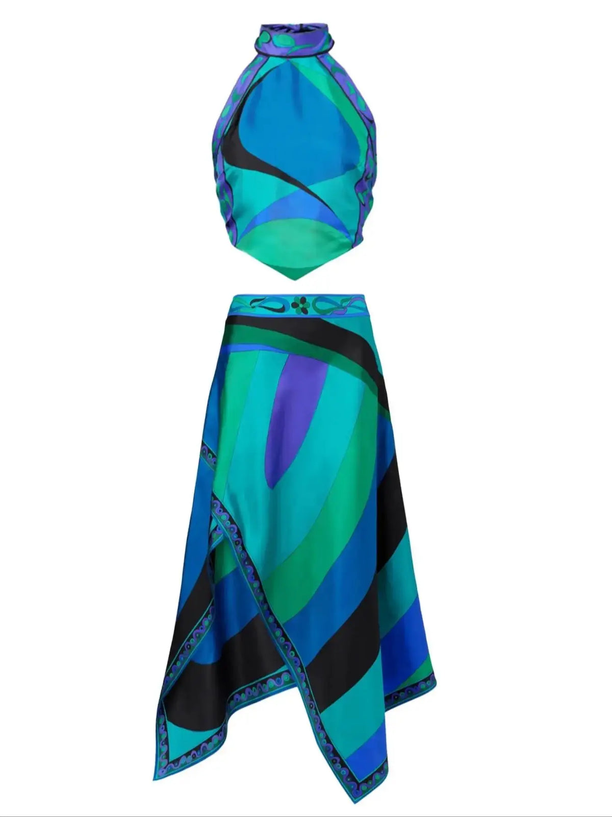 ITGIRLSOCIETY Halter Beach Bra & Long Skirt Set