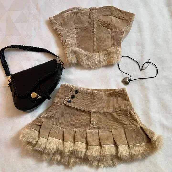ITGIRLSOCIETY High Street Crop Top & Skirt Set