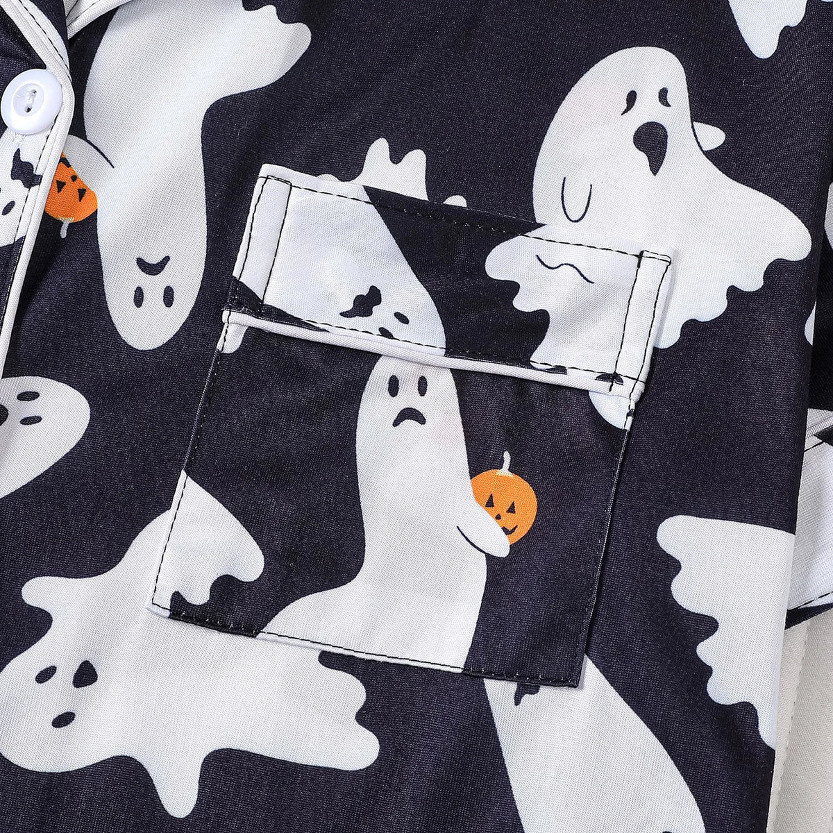ITGIRLSOCIETY Halloween Pumpkin Ghost Short Sleeve Pajama Set