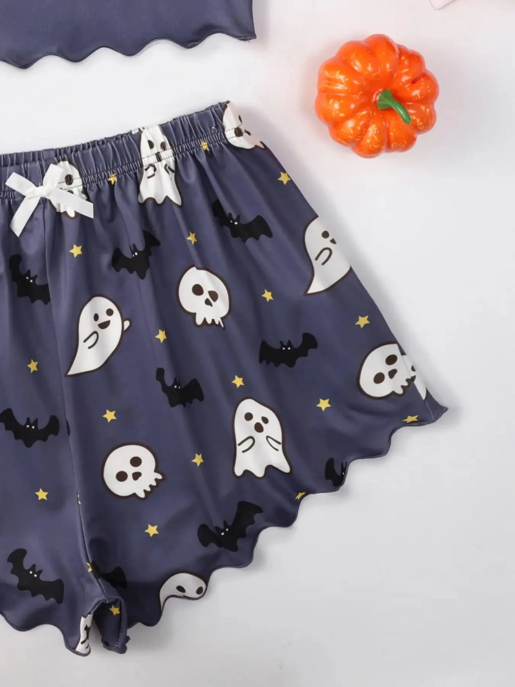 ITGIRLSOCIETY Halloween Pumpkin Print Pajama Set