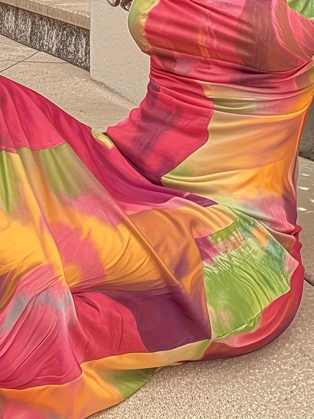 ITGIRLSOCIETY Floral Print Spaghetti Strap Maxi Dress