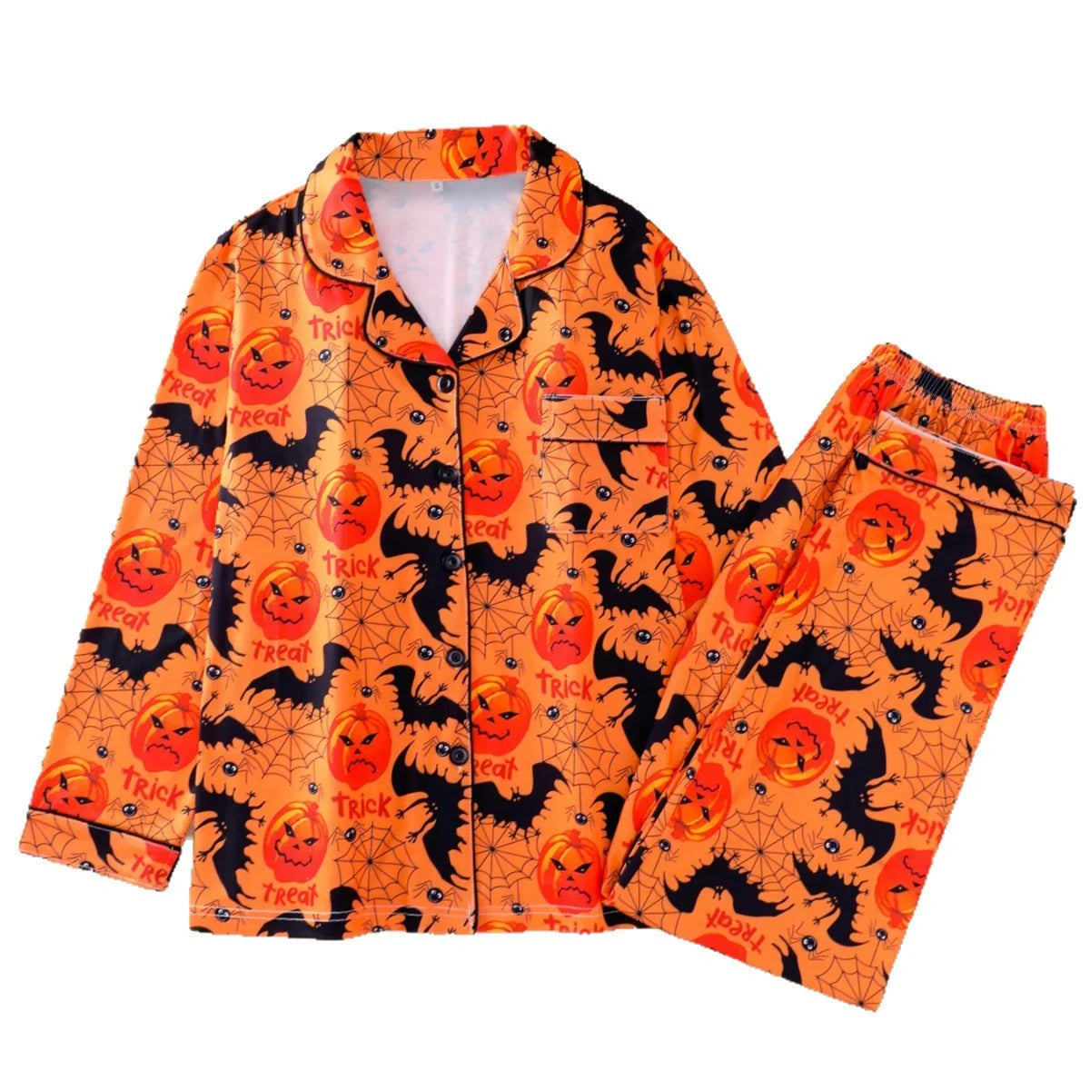 ITGIRLSOCIETY Halloween Print Long Sleeve Pajama Set