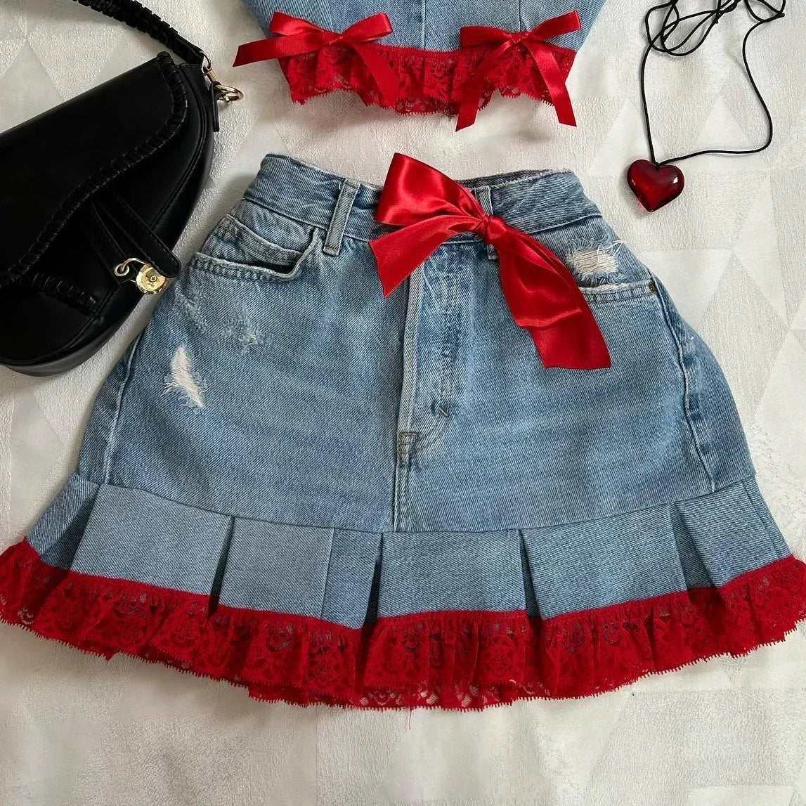 ITGIRLSOCIETY High Street Crop Top & Skirt Set