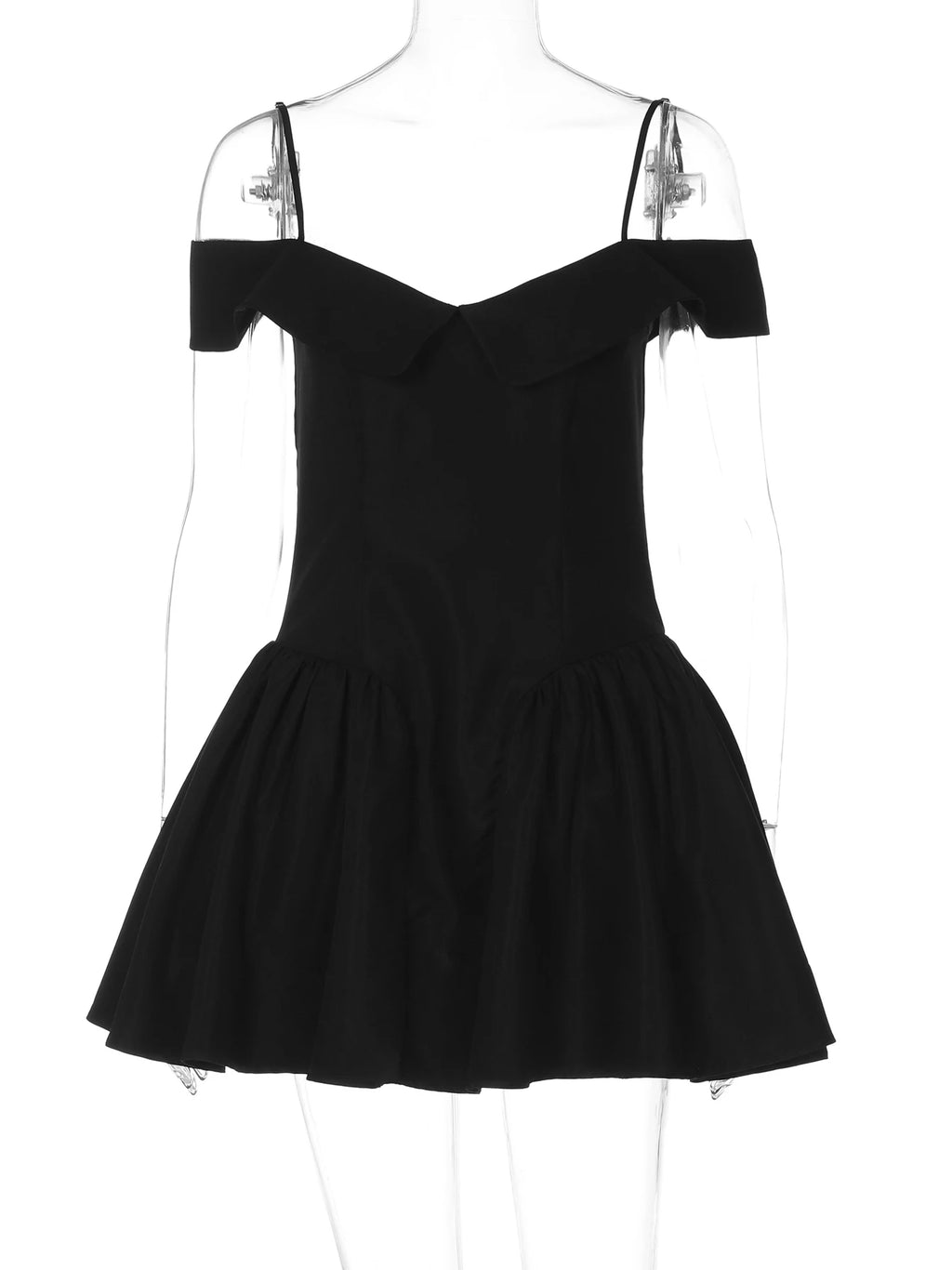 Dulzura Off Shoulder Backless Zipper Slip Puffy Mini Dress Women'S Fashion Sexy Elegant Clothes Party Prom Spring Summer Outfit