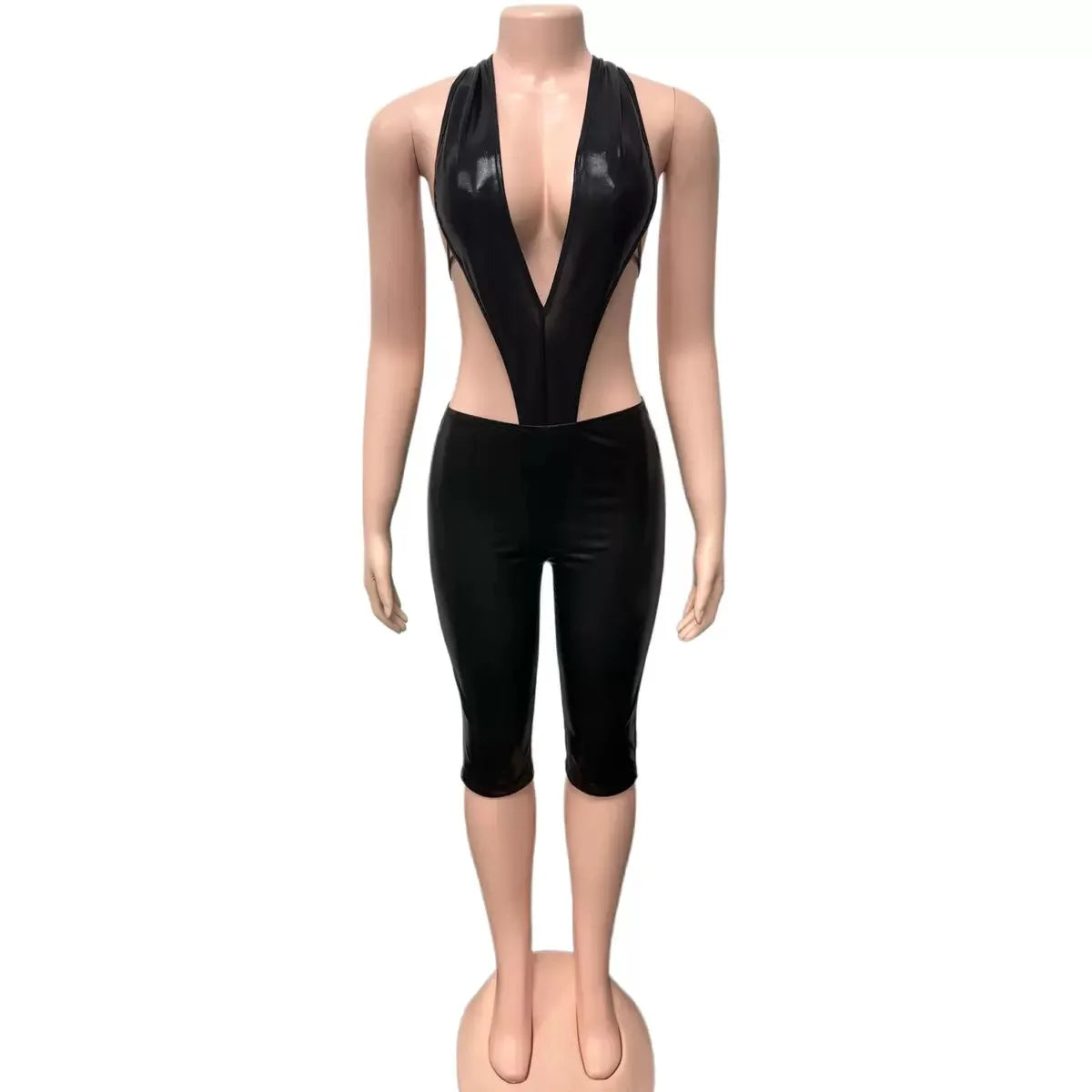 ITGIRLSOCIETY Metallic Crop Top & Pants Two-Piece Set