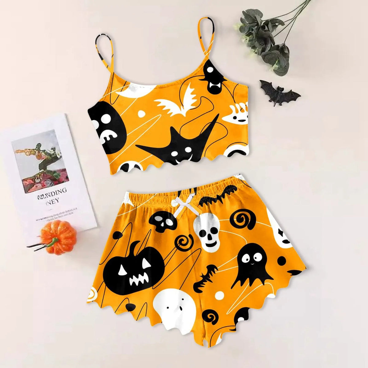 ITGIRLSOCIETY Halloween Print Sleepwear Set