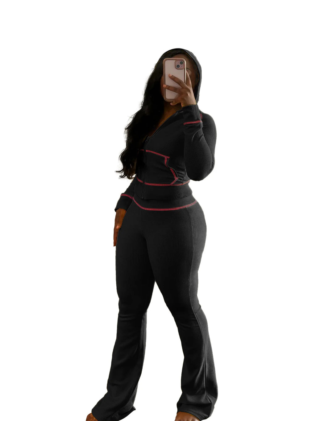 Two Pieces Women Pant Sets Solid Matching Set Hooded Long Sleeves Coat Elastic Waist Pant Slim Office Lady Casual 2026 Spring