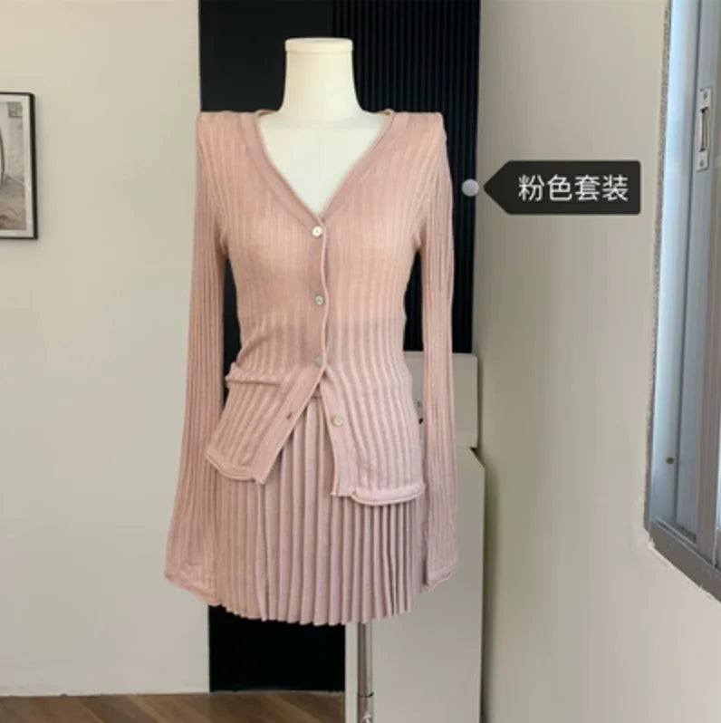 ITGIRLSOCIETY Knit Sweater & Mini Skirt Set