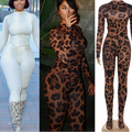 ITGIRLSOCIETY Animal Print Crop Top & Skinny Pants Two-Piece Set