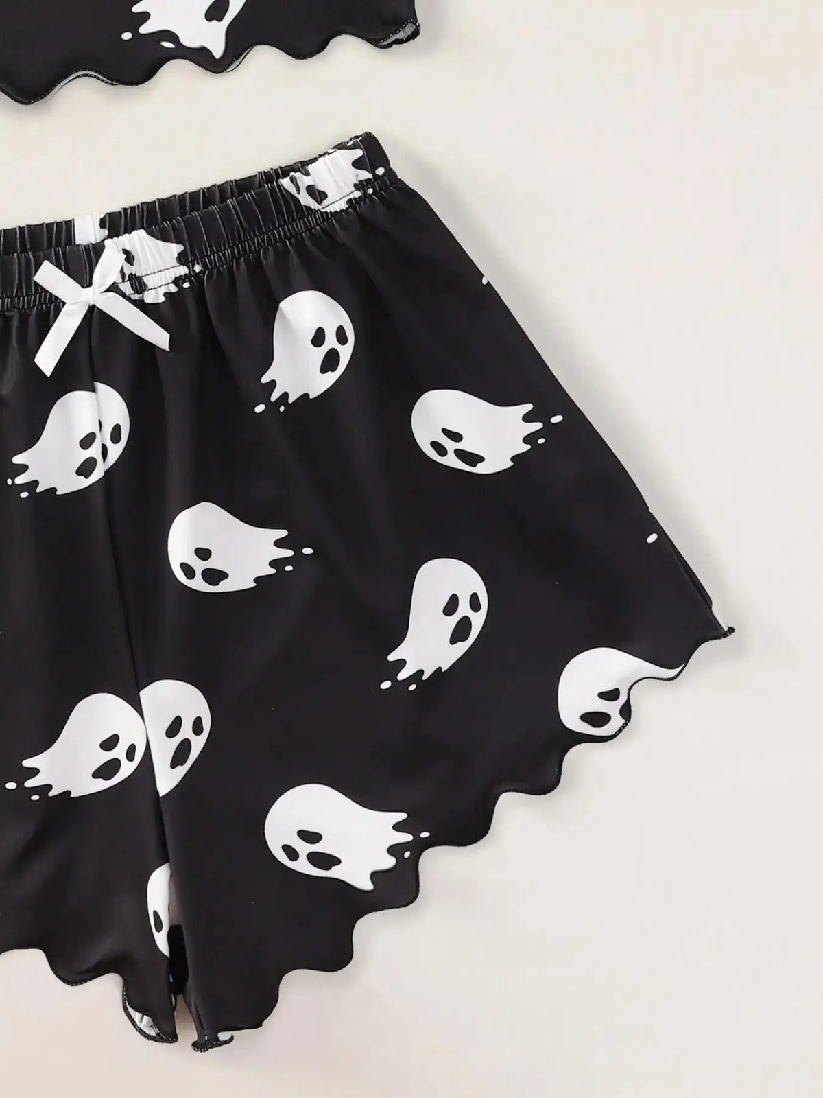 ITGIRLSOCIETY Skull Print Halloween Sleepwear Set