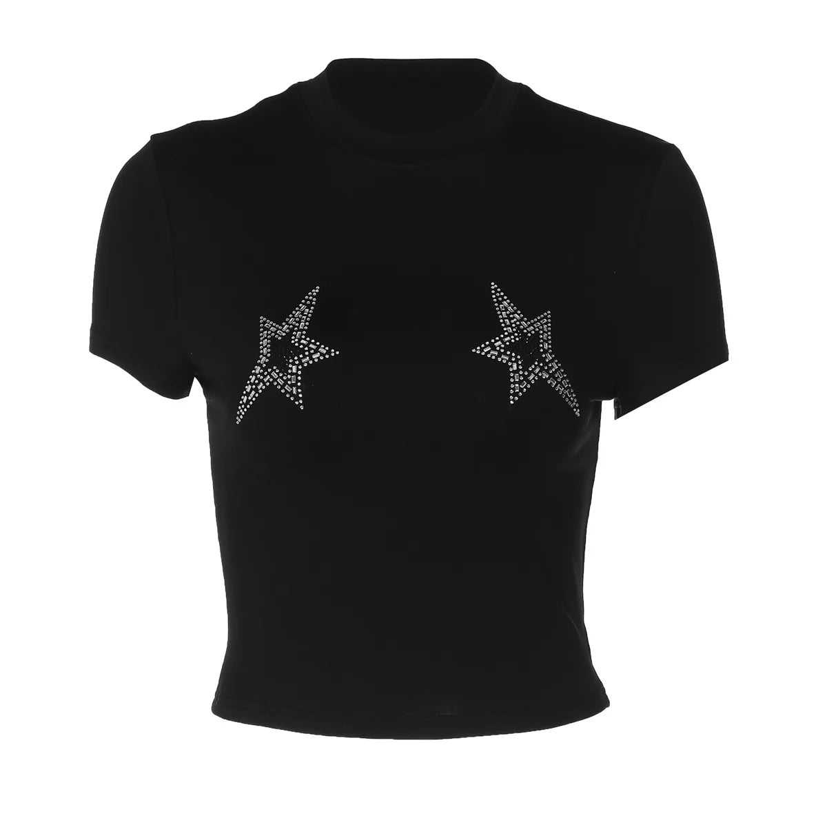 ITGIRLSOCIETY Rhinestone Crop Top & Shorts Set