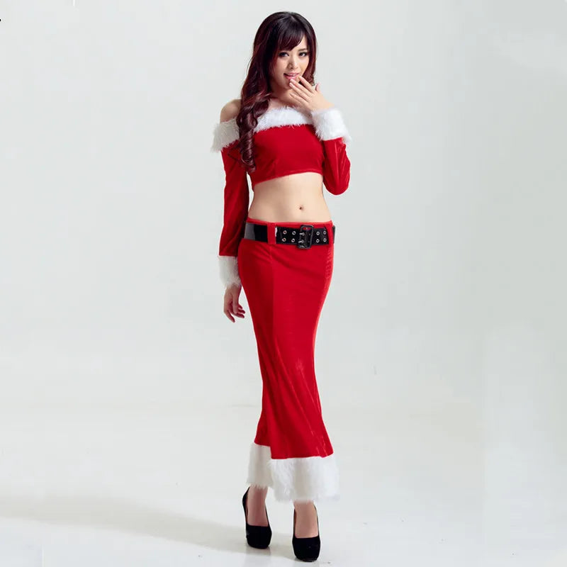 ITGIRLSOCIETY Sexy Santa Babe 2-Piece Christmas Costume Set