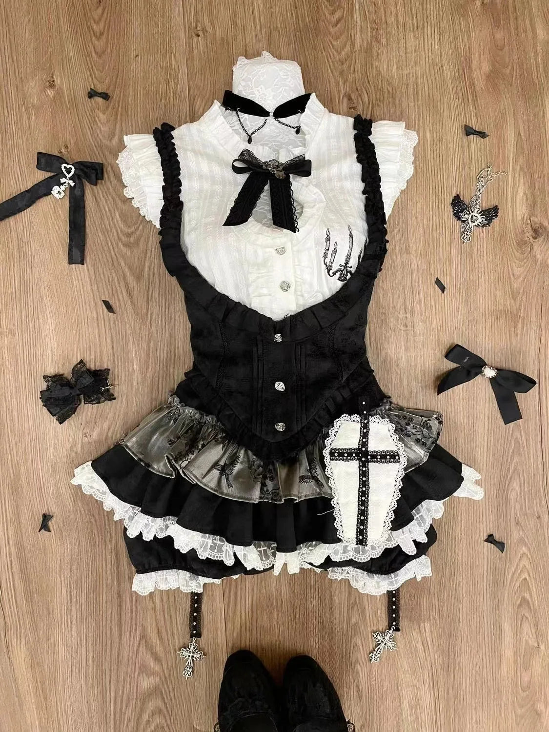 ITGIRLSOCIETY Pleated Mini Skirt 3-Piece Set