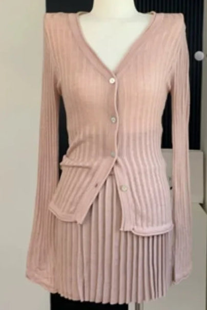 ITGIRLSOCIETY Knit Sweater & Mini Skirt Set