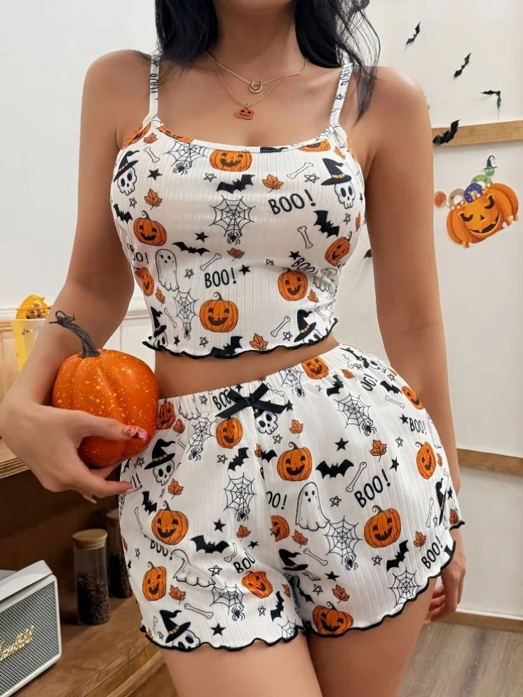 ITGIRLSOCIETY Spooky Pumpkin Loungewear Set
