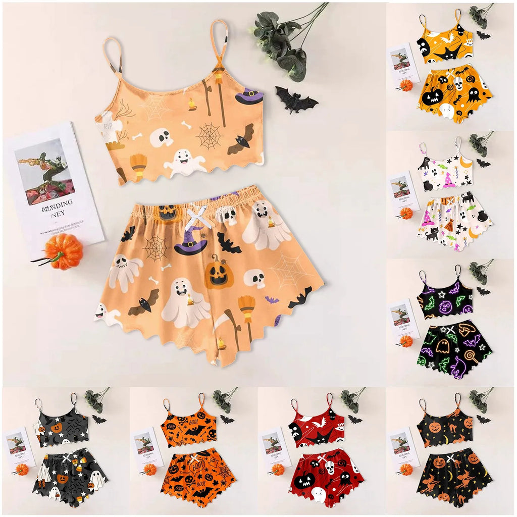 ITGIRLSOCIETY Halloween Print Sleepwear Set
