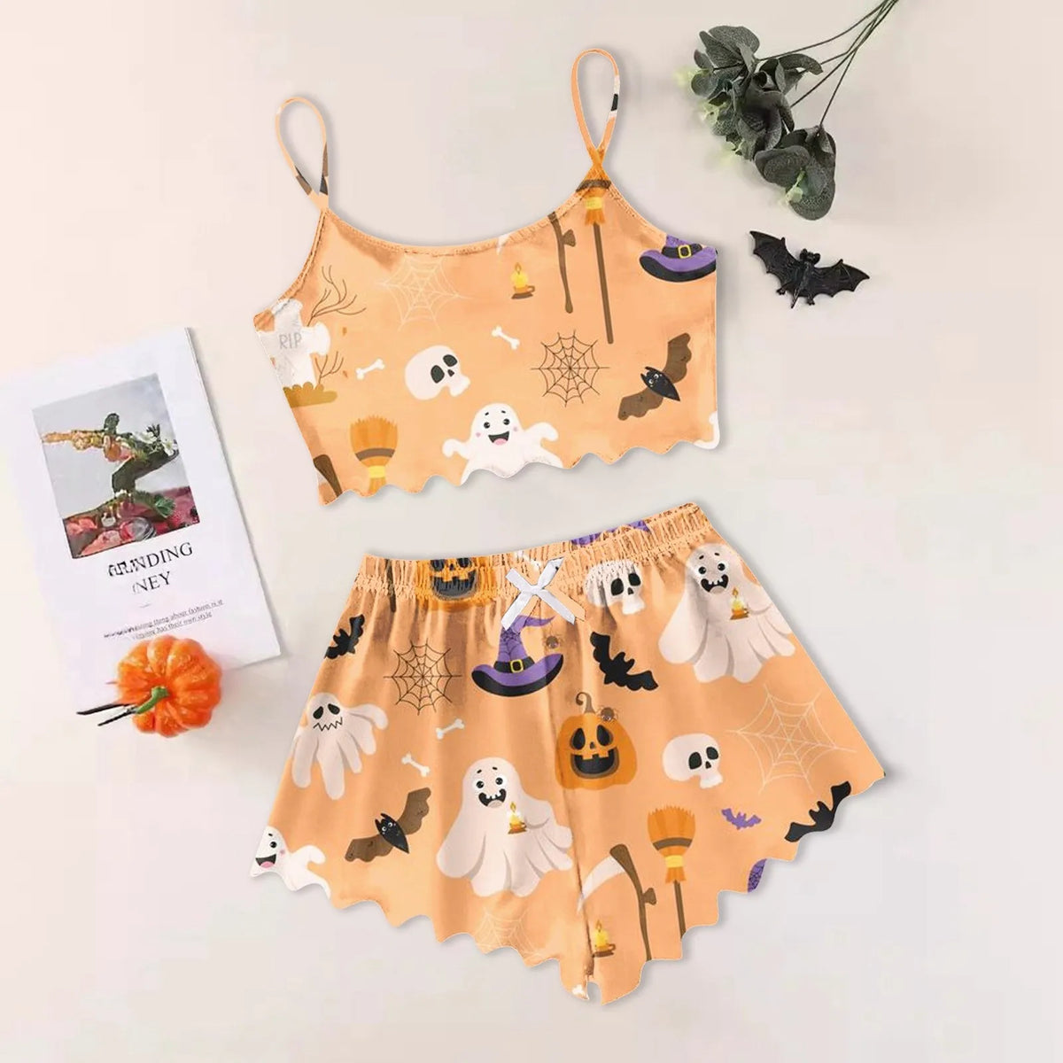 ITGIRLSOCIETY Halloween Print Sleepwear Set