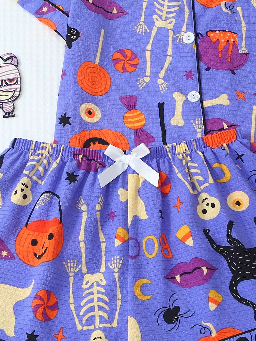 ITGIRLSOCIETY Black Cat Halloween Pajama Set