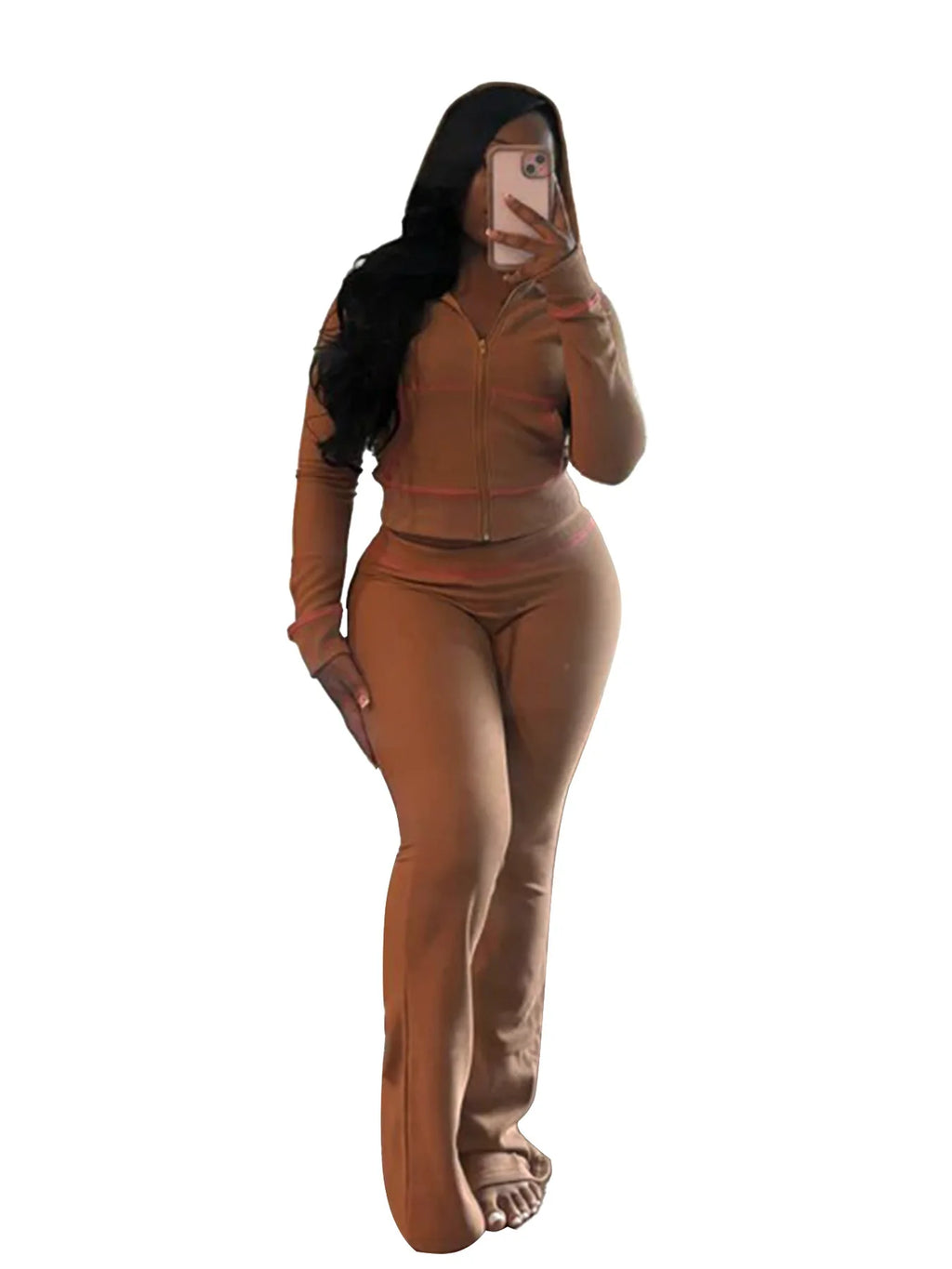 Two Pieces Women Pant Sets Solid Matching Set Hooded Long Sleeves Coat Elastic Waist Pant Slim Office Lady Casual 2026 Spring