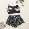 ITGIRLSOCIETY Skull Print 2-Piece Pajama Set