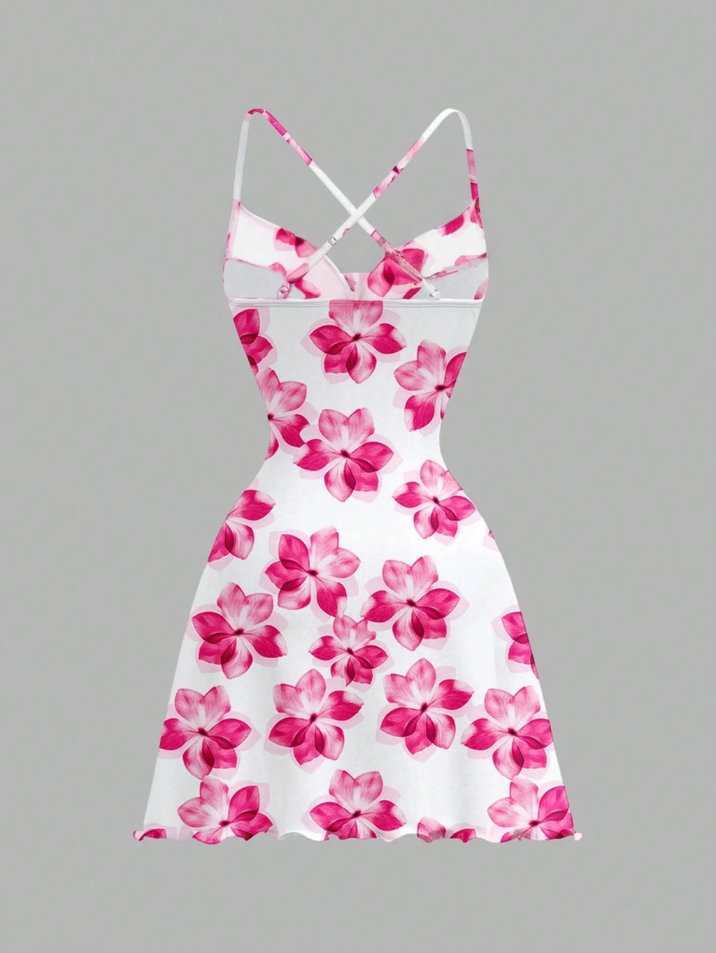 ITGIRLSOCIETY Floral Off-Shoulder Backless Mini Dress