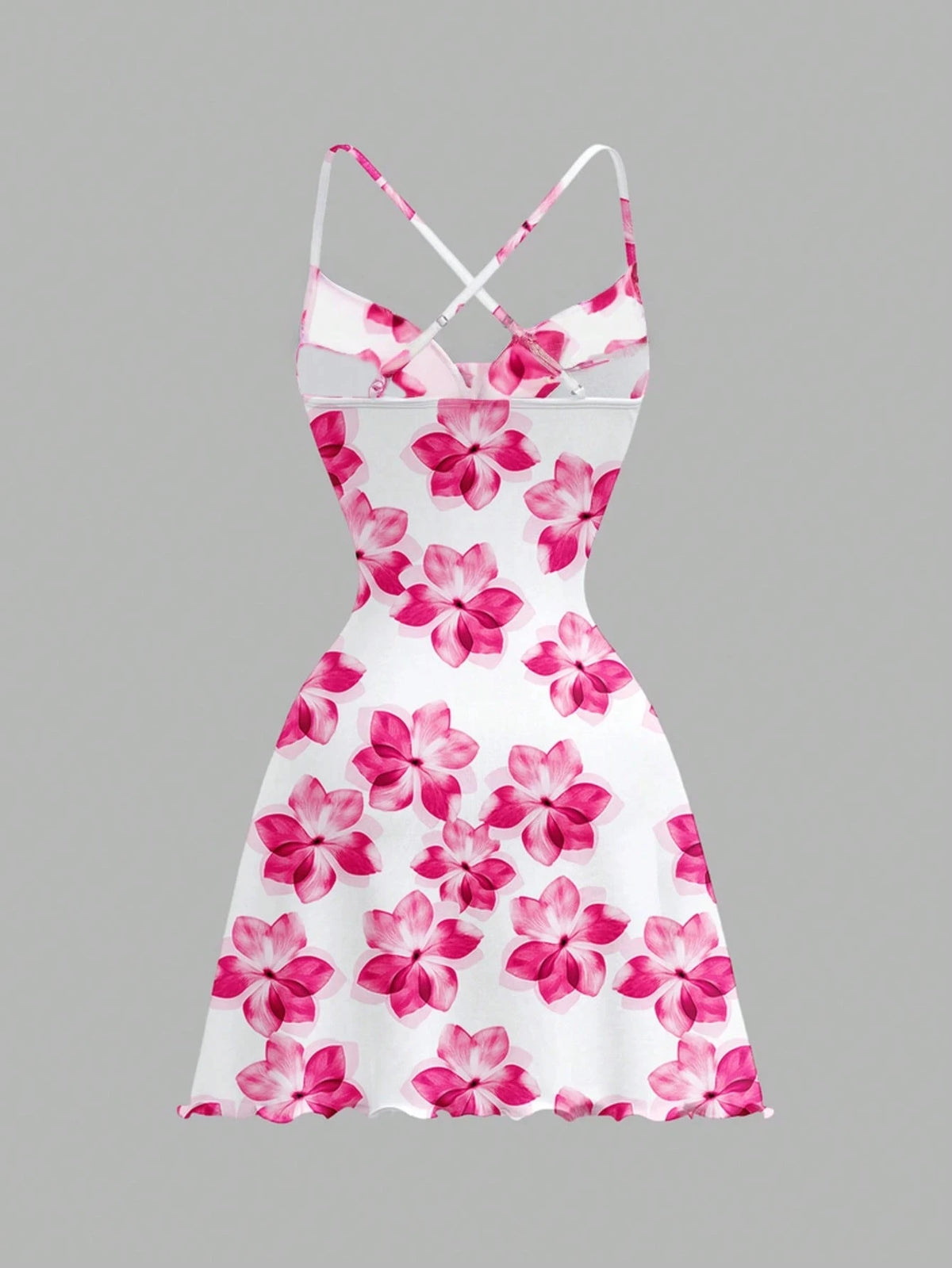 ITGIRLSOCIETY Floral Off-Shoulder Backless Mini Dress