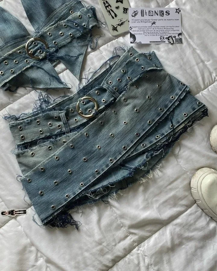 ITGIRLSOCIETY High Street Crop Top & Skirt Set