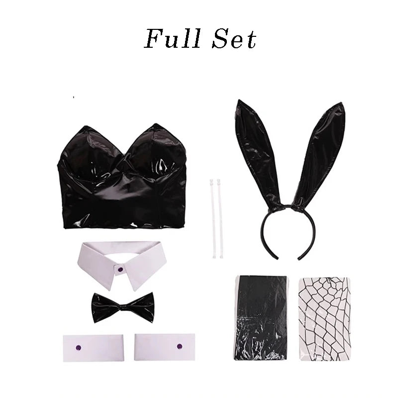 ITGIRLSOCIETY Bunny Girl Faux Leather Cosplay Set