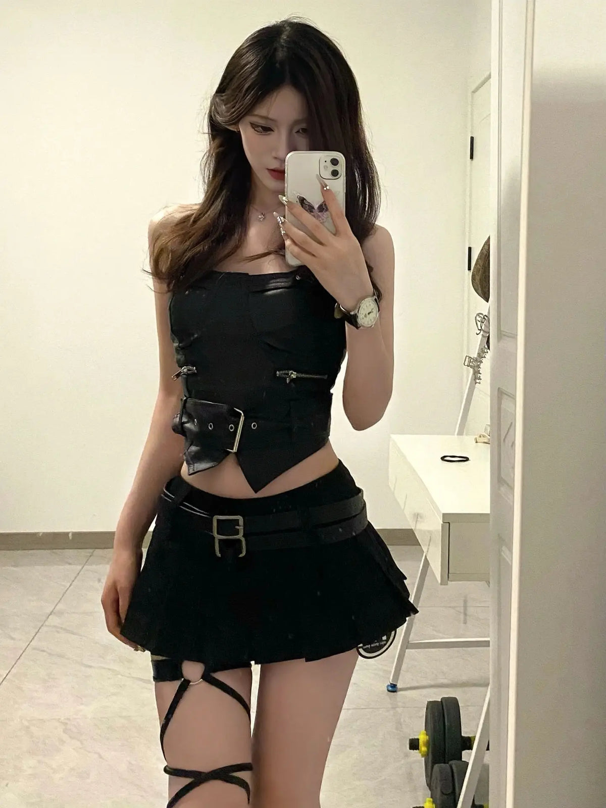 ITGIRLSOCIETY Retro Crop Top & Skirt Set
