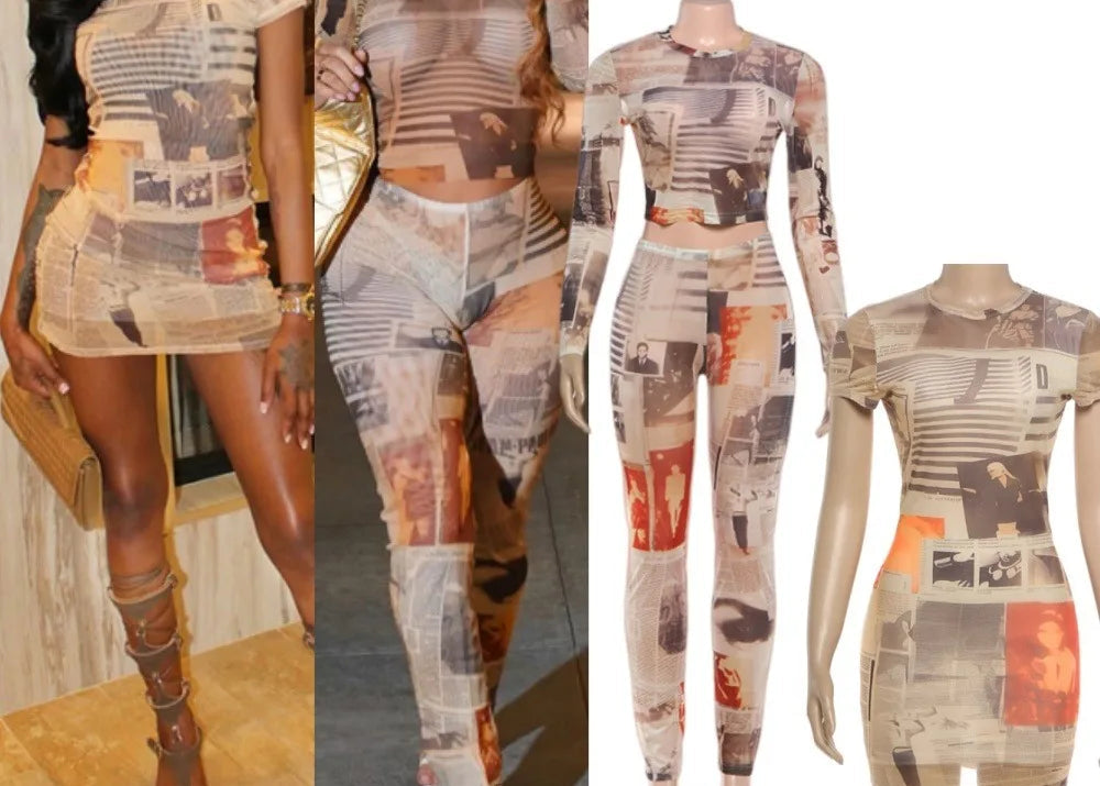 ITGIRLSOCIETY Retro Print Two-Piece Set
