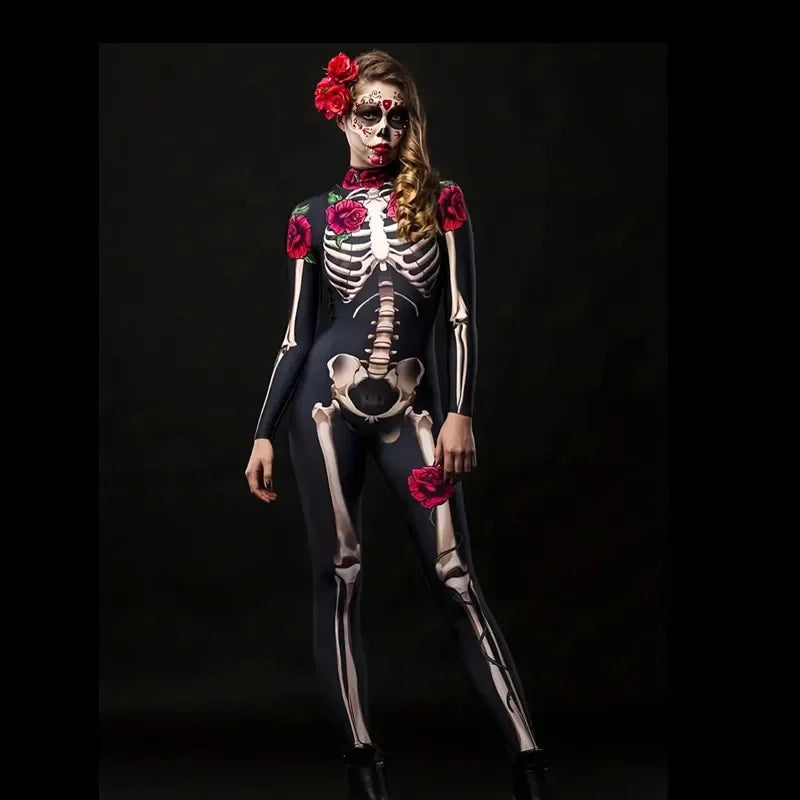 ITGIRLSOCIETY Ghost Bride Skeleton Jumpsuit