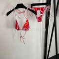 Classic Design Women's Red Bikini Sets Fashion Brand Lady Beachwear Headband Swimsuits Swimwear