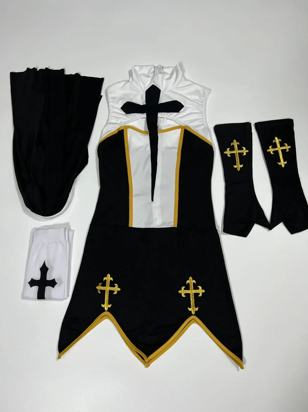 ITGIRLSOCIETY Sexy Nun Halloween Cosplay Costume Set